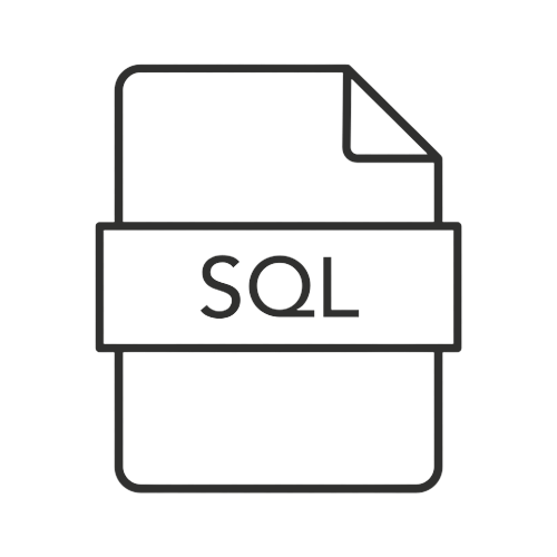 black outline of SQL language logo